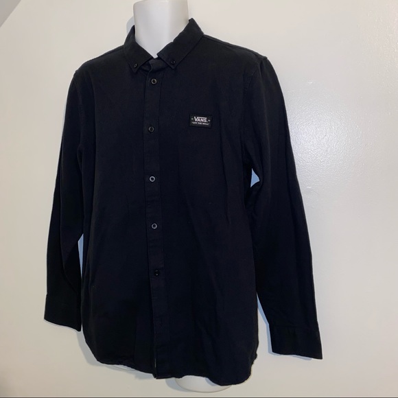 Vans Men's Wilton Crest Button- Down Shirt new Black Medium - Picture 3 of 16